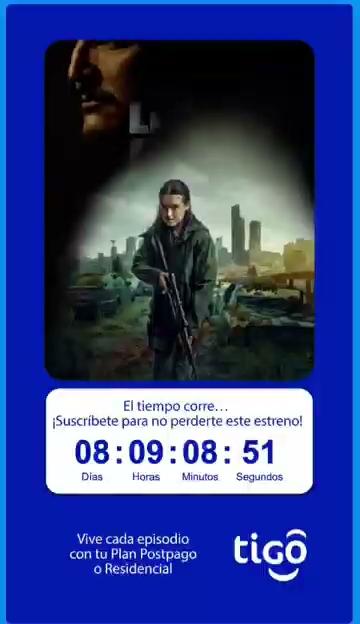 Pieza vertical de Tigo con cuenta regresiva para un estreno