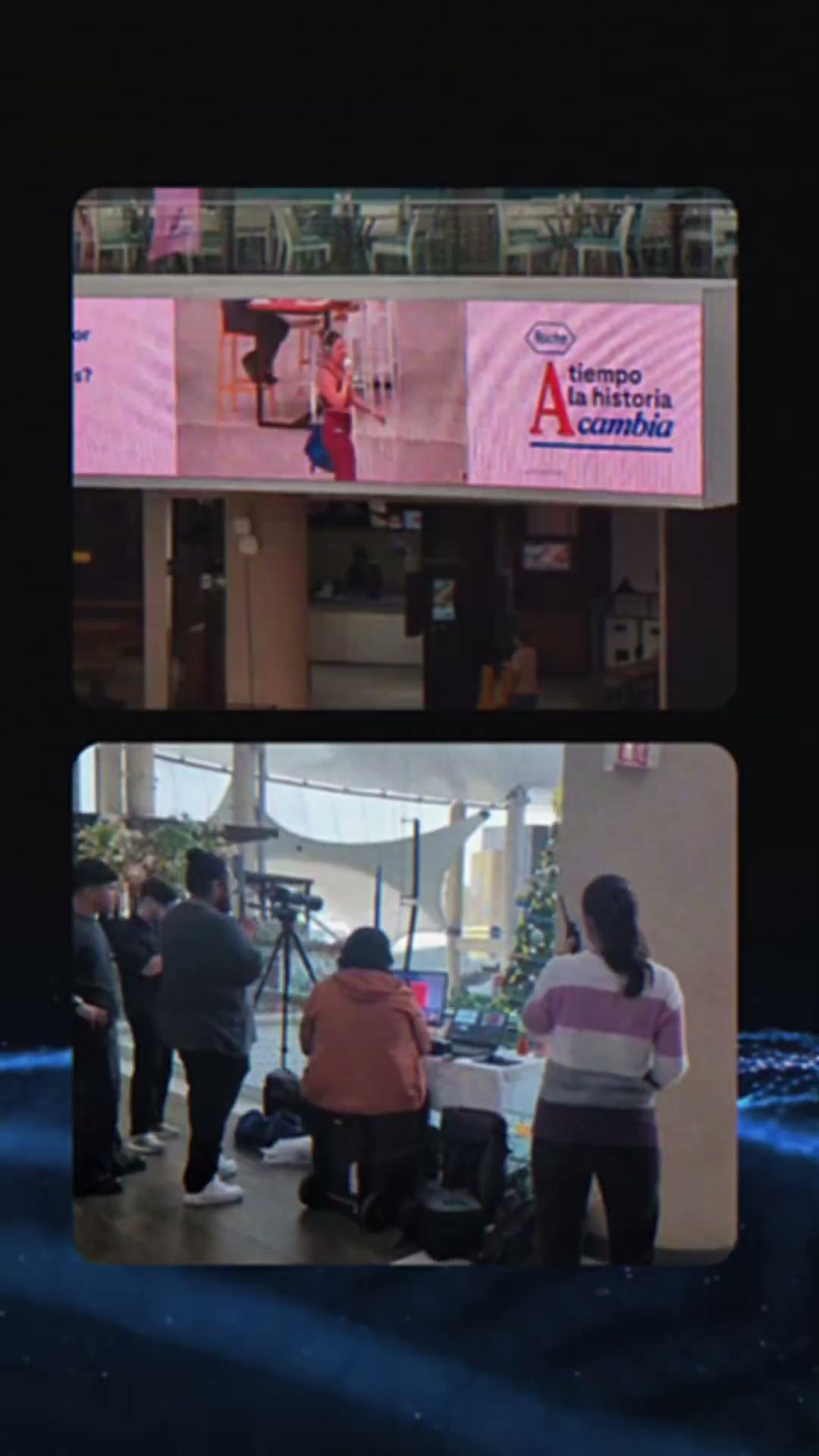 Transmisión en vivo de un evento de Roche en una pantalla LED